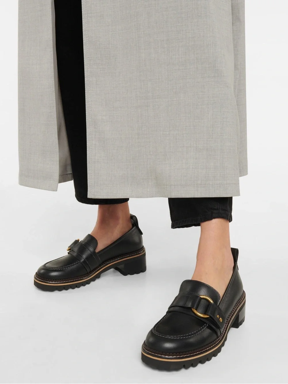 See by Chloe Erine Black platform Loafers